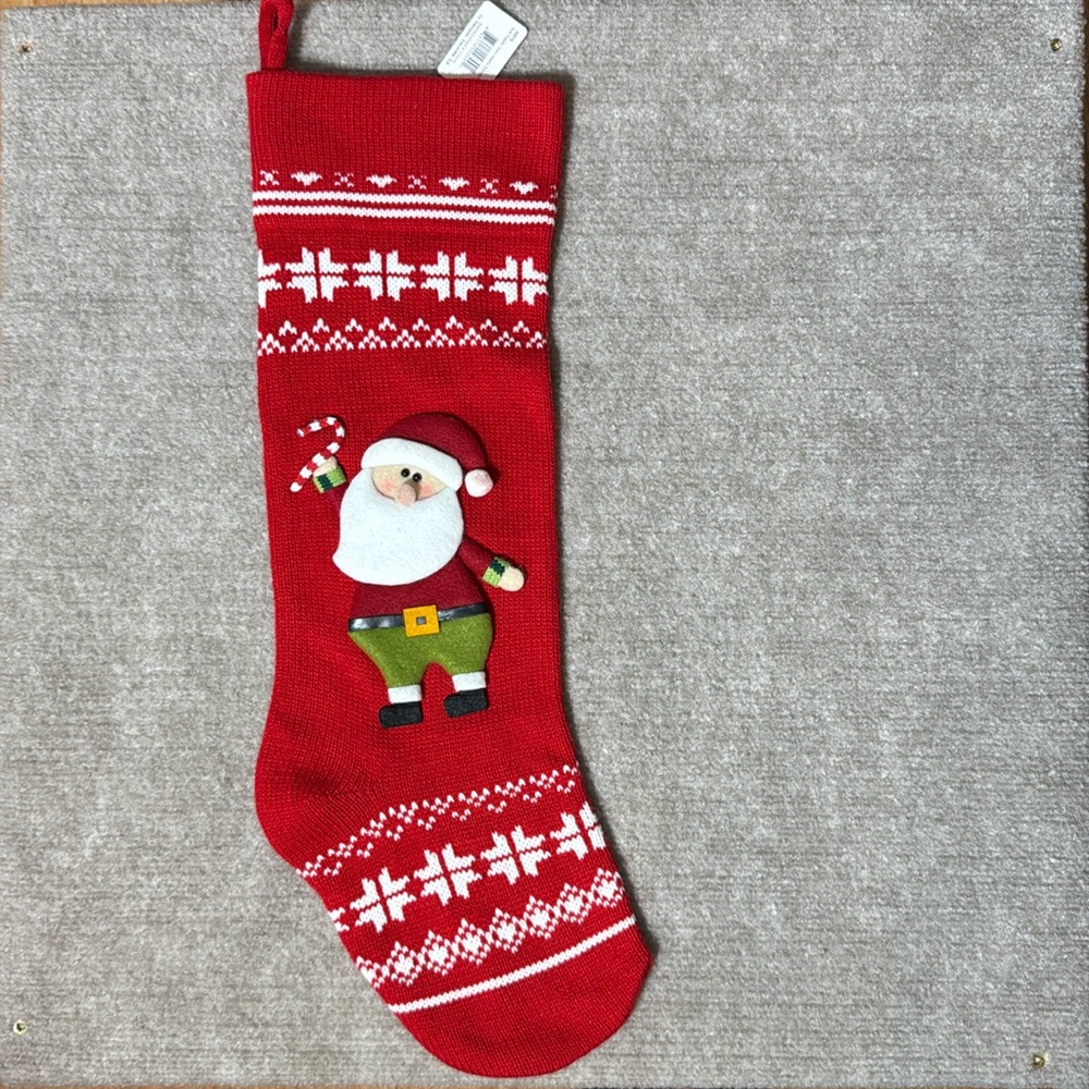 Transpac Red Santa Sweater Like Christmas‎ Holiday Stocking